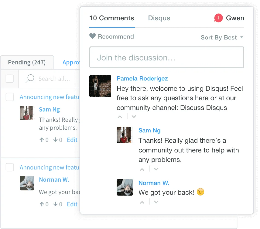 commenting system disqus